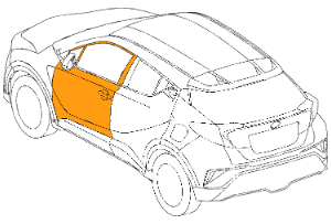 покраска двери toyota c-hr